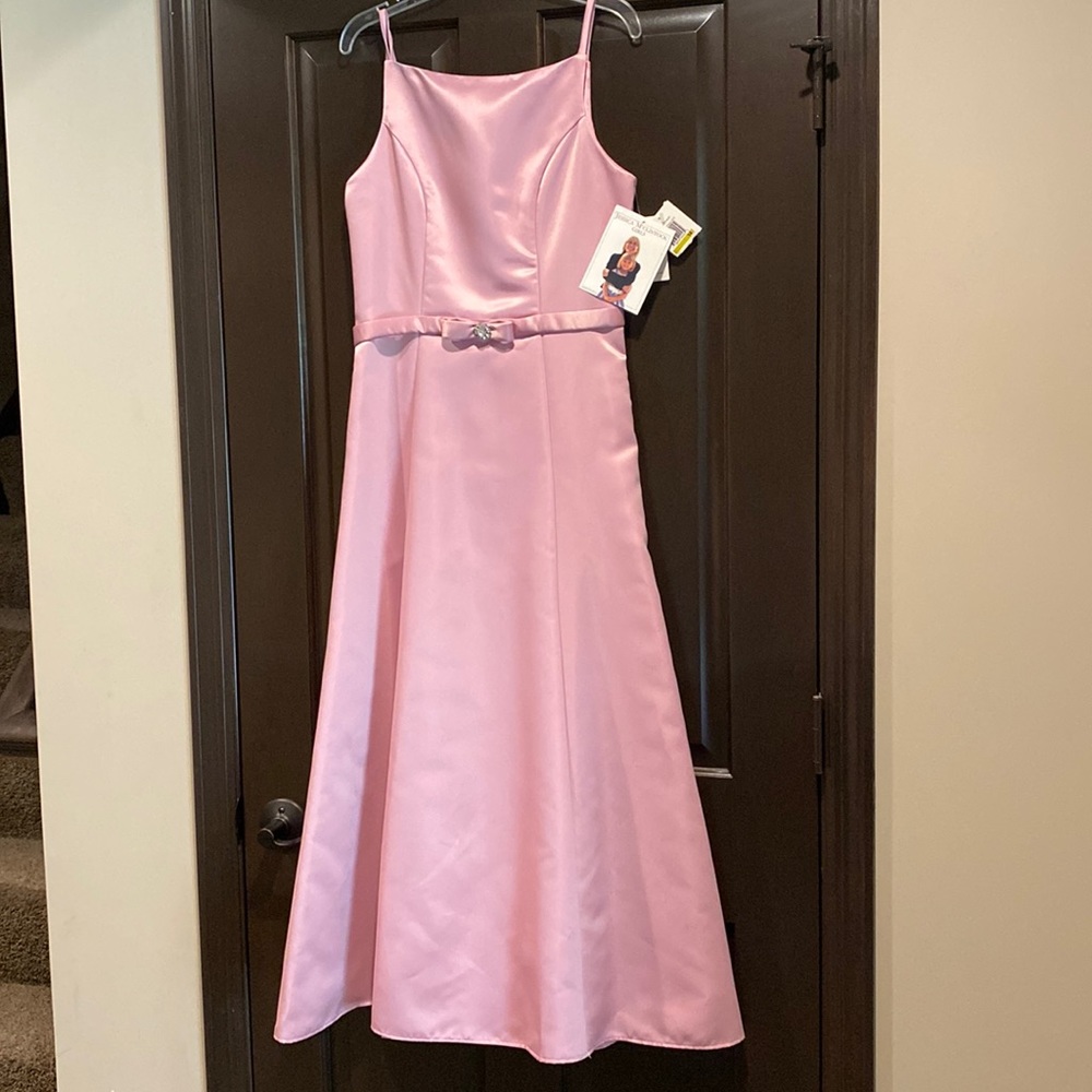 Jessica McClintock Pink Satin Formal Dress for Girls